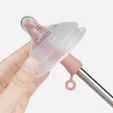 CEPILLO DE SILICONA DOBLE CABEZAL ROSADO