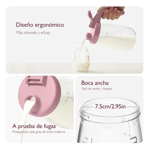 CONTENEDORES DE LECHE MATERNA MOMCOZY  - ROSA