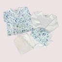 SET X4 PZAS PECES 0 A 3M(kimono, bodie, pantalón y gorro)