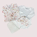 SET X4 PZAS ZORRITOS RN(kimono, bodie, pantalón y gorro)