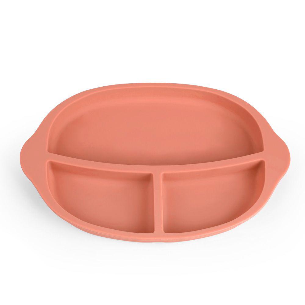 PLATO DE SILICONA CON DIVISIONES - ROJO