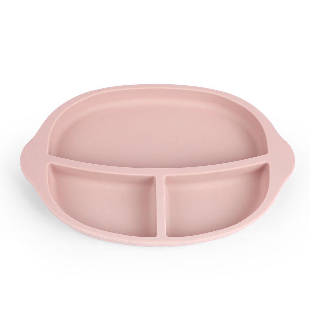 PLATO DE SILICONA CON DIVISIONES - ROSADO