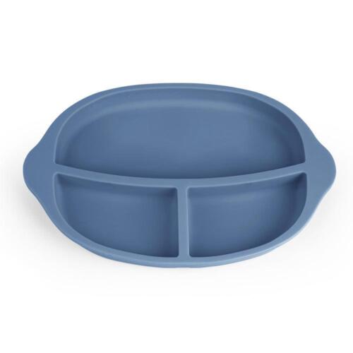 PLATO DE SILICONA CON DIVISIONES - AZUL