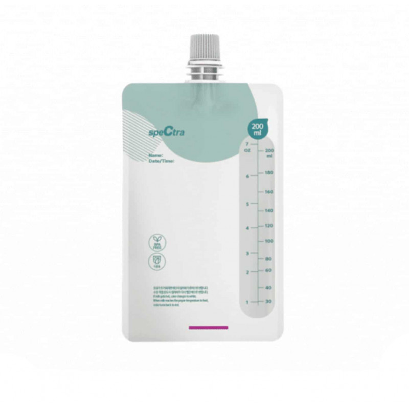 BOLSAS DE ALMACENAMIENTO DE LECHE 200ml CON ADAPTADOR - SIMPLE x10pzas