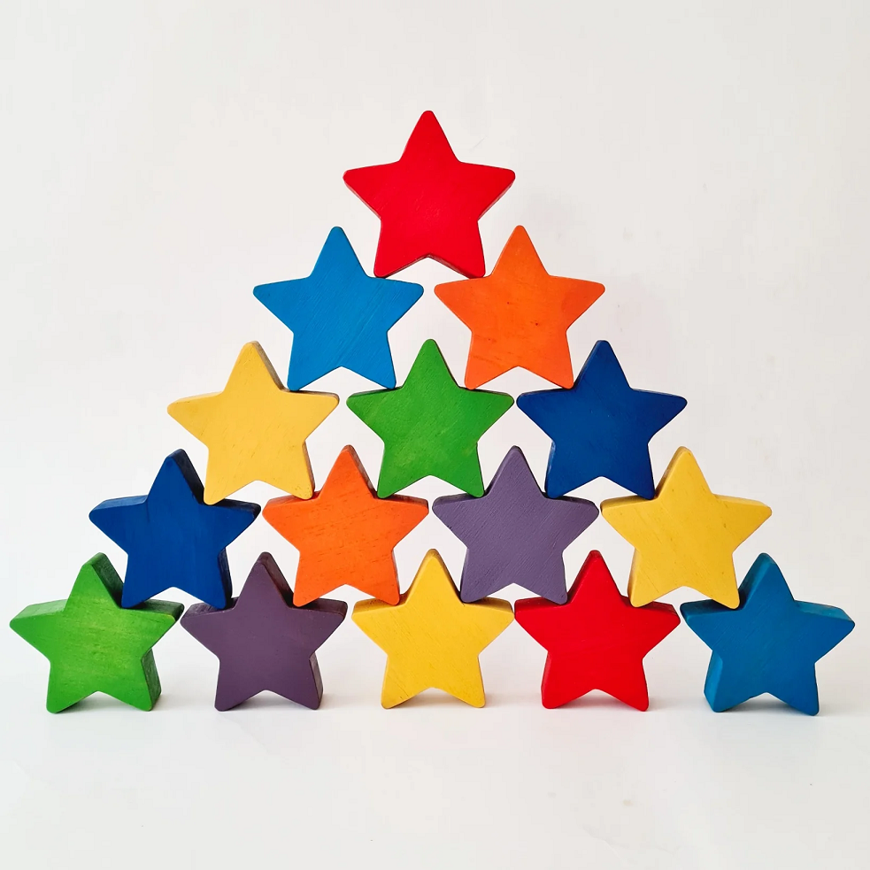Estrellas apilables arcoiris