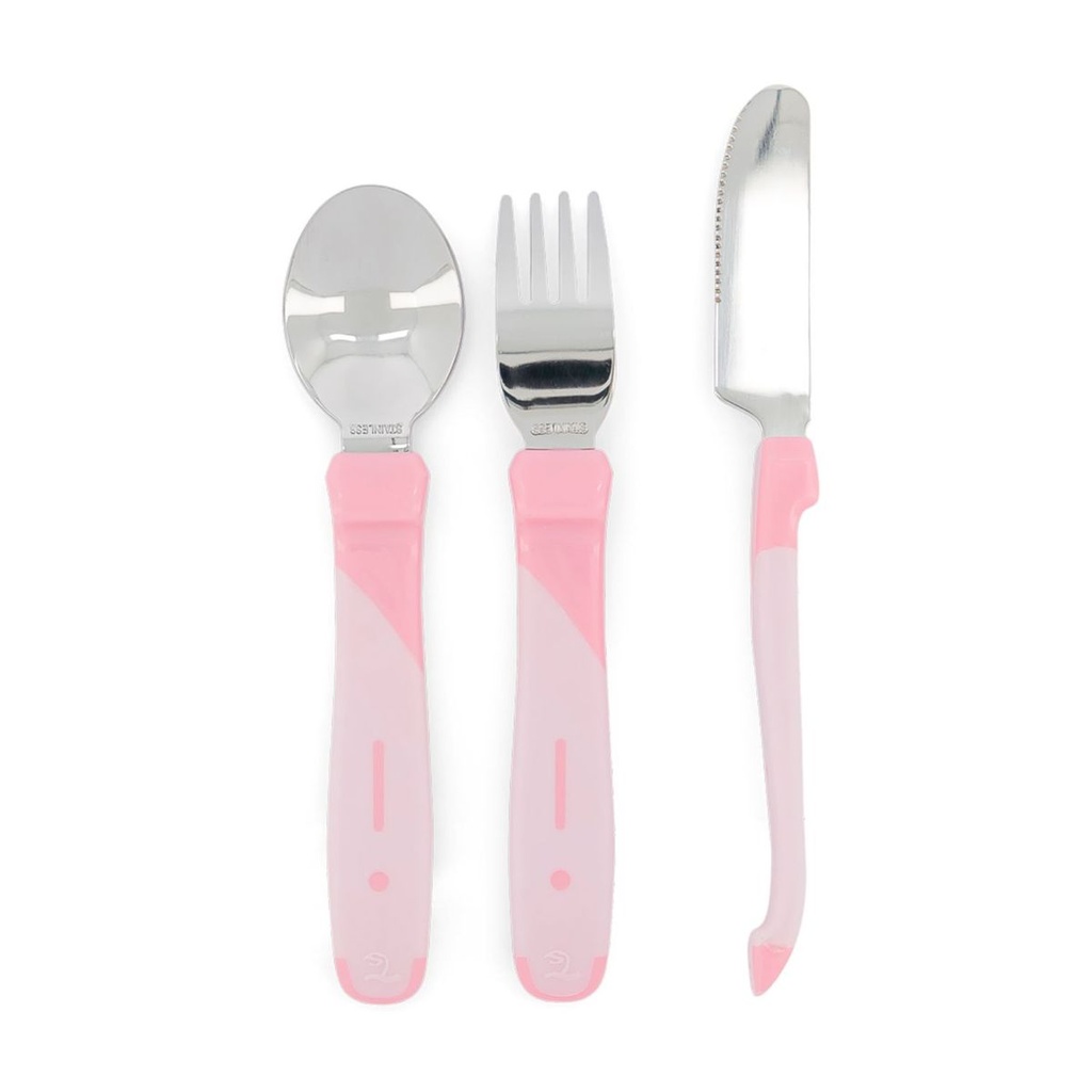 TWISTSHAKE SET DE CUBIERTOS DE METAL 12+M-ROSADO