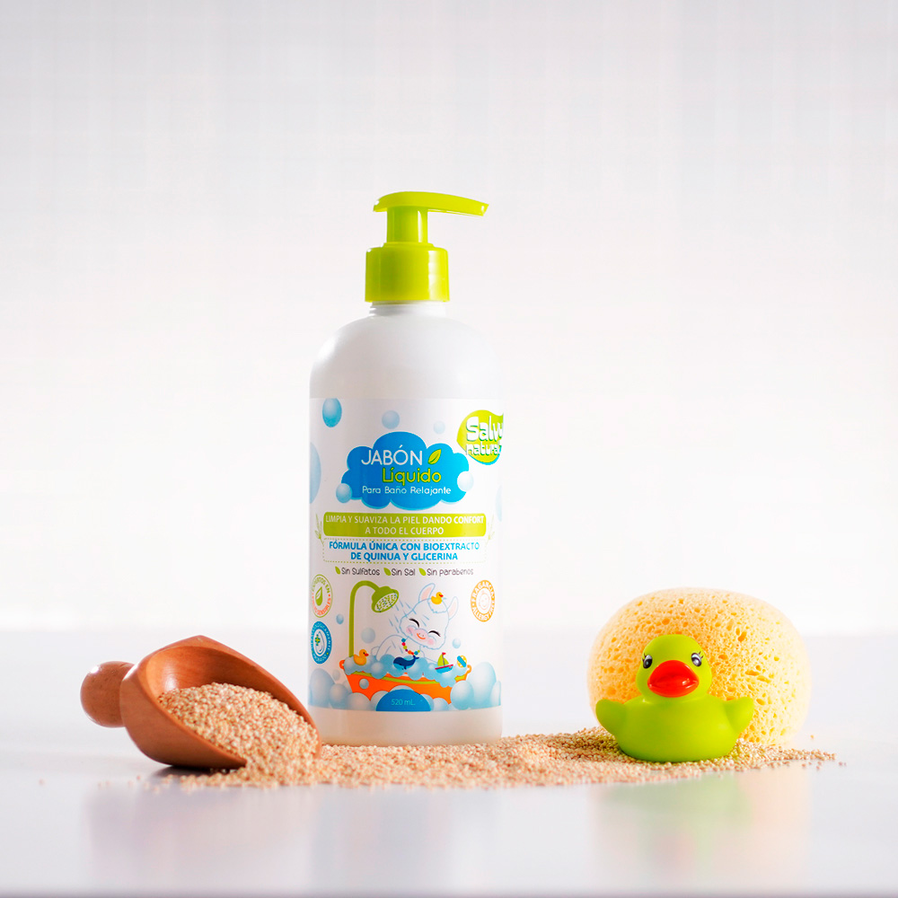 JABÓN LÍQUIDO PARA BAÑO CABEZA Y CUERPO SALVY NATURAL x 520ML