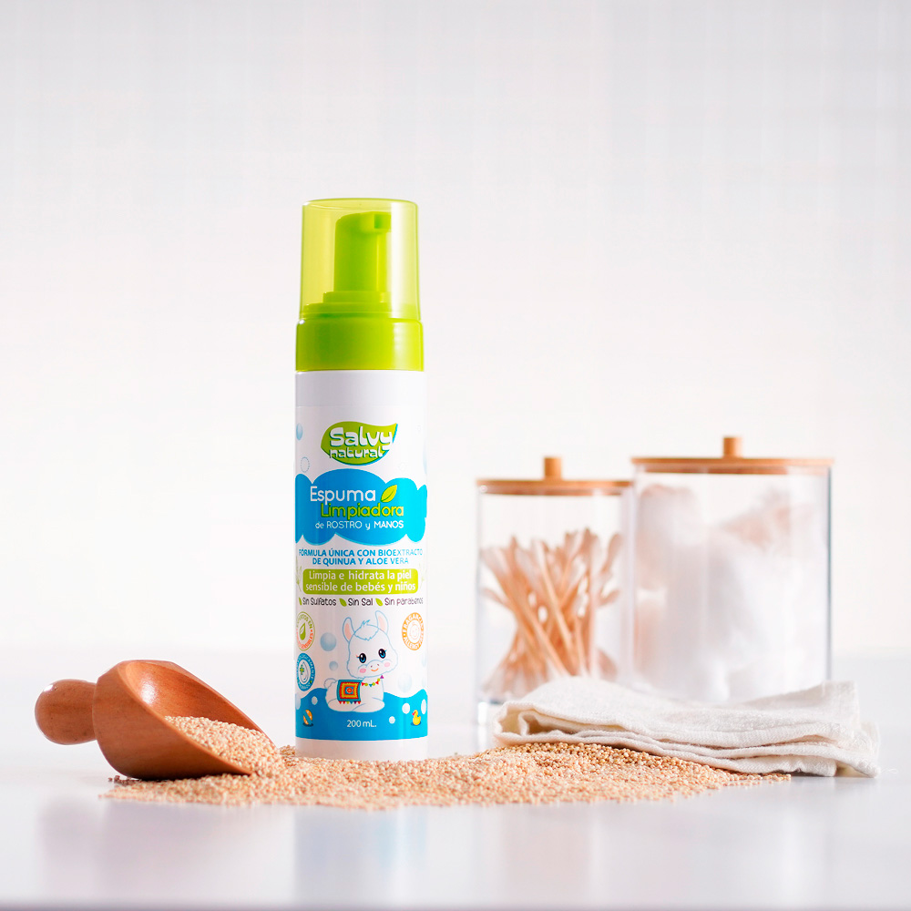 ESPUMA LIMPIADORA DE ROSTRO Y MANOS SALVY NATURAL x 200ML