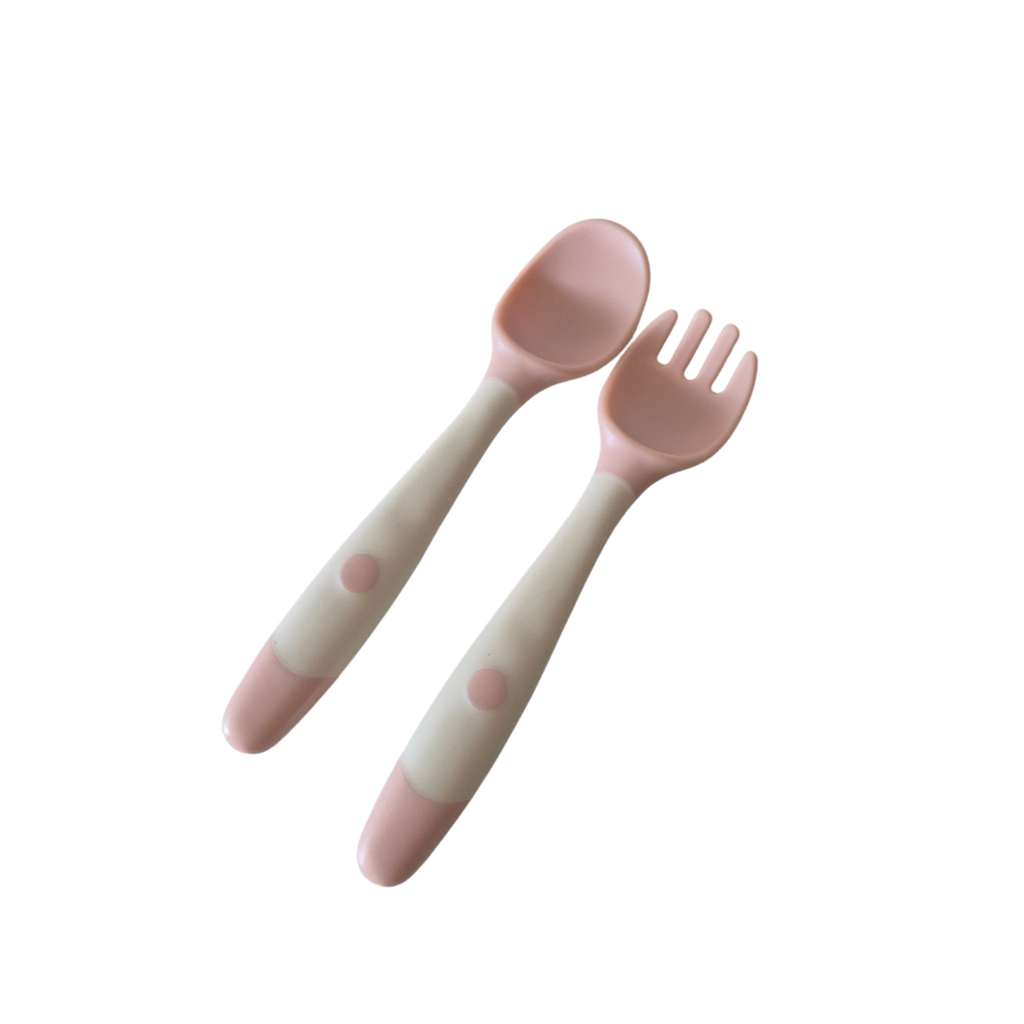 SET TENEDOR Y CUCHARA ROSADO (2 PZS)
