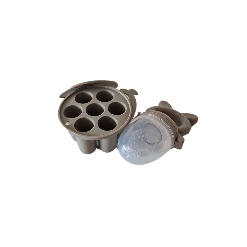 SET CUBETA REDONDA CON CHUPON ALIMENTADOR GRIS (2 PZS)