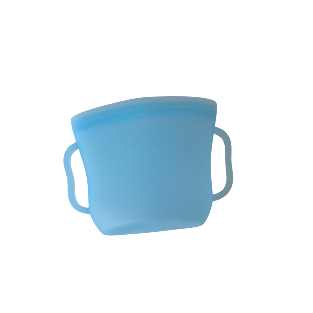 BOLSA DE SILICONA CON ASA CELESTE (1 PZ)