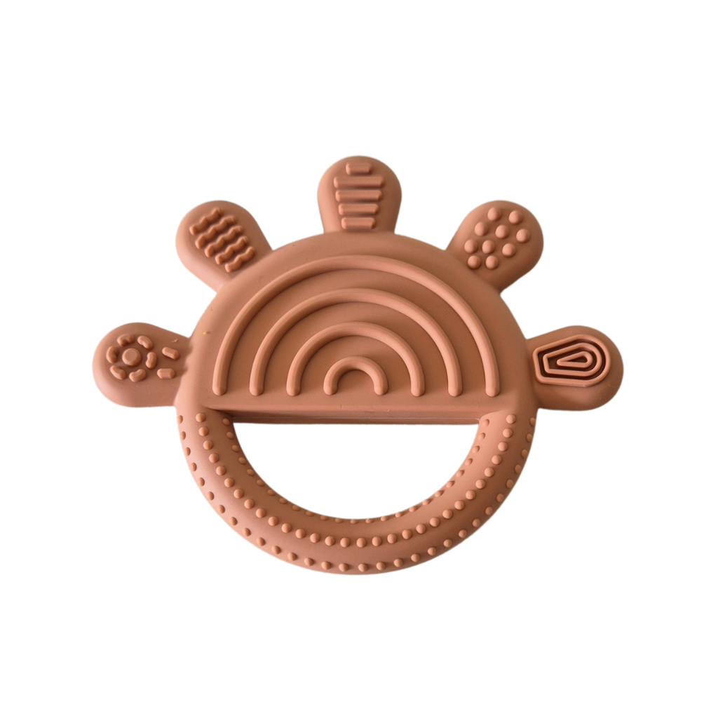 MORDEDOR DE SILICONA MEDIALUNA MARRÓN