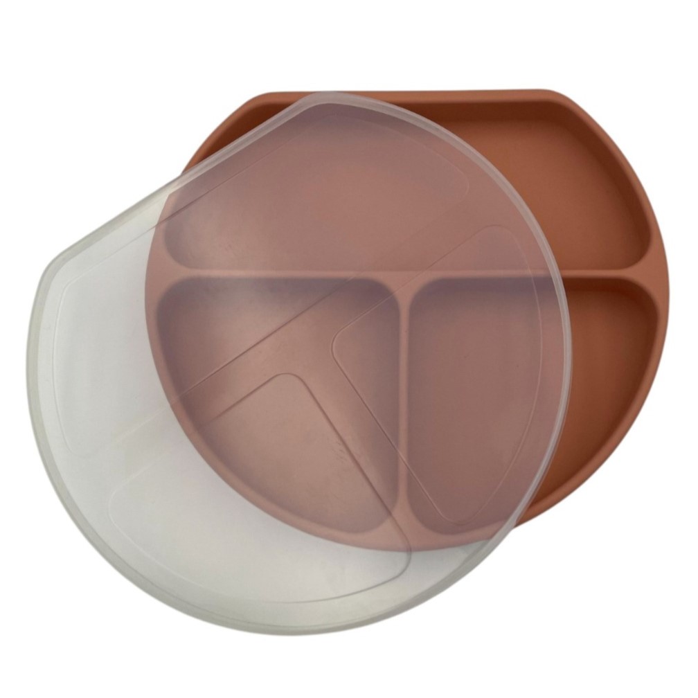 PLATO ANTIDESLIZANTE CON TAPA ROSADO