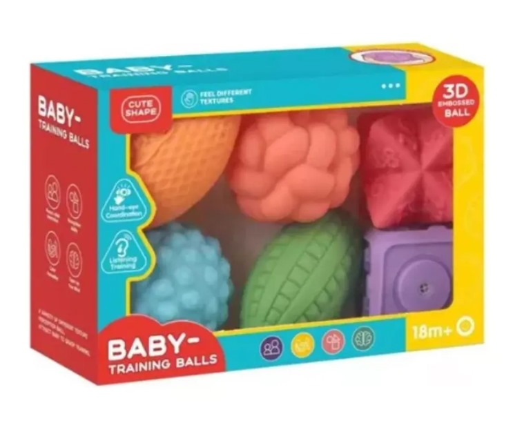 PELOTAS TEXTURAS X 6 MULTICOLOR