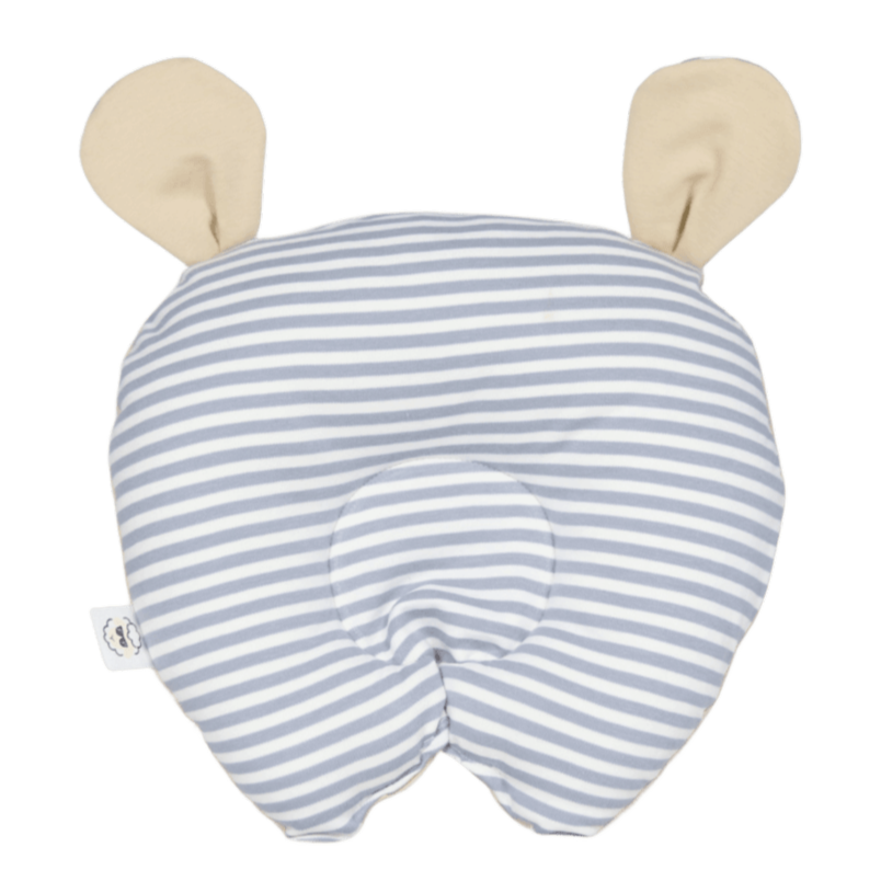 ALMOHADA ANTICABEZA PLANA OSO BEIGE/RAYAS PLOMAS