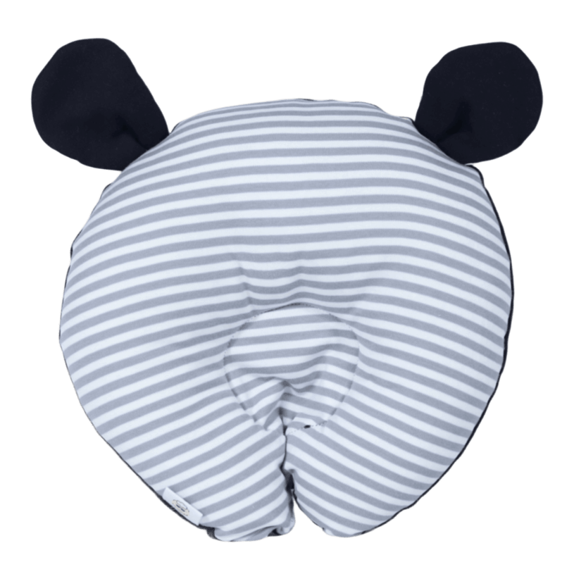 ALMOHADA ANTICABEZA PLANA OSO AZUL/RAYAS PLOMAS