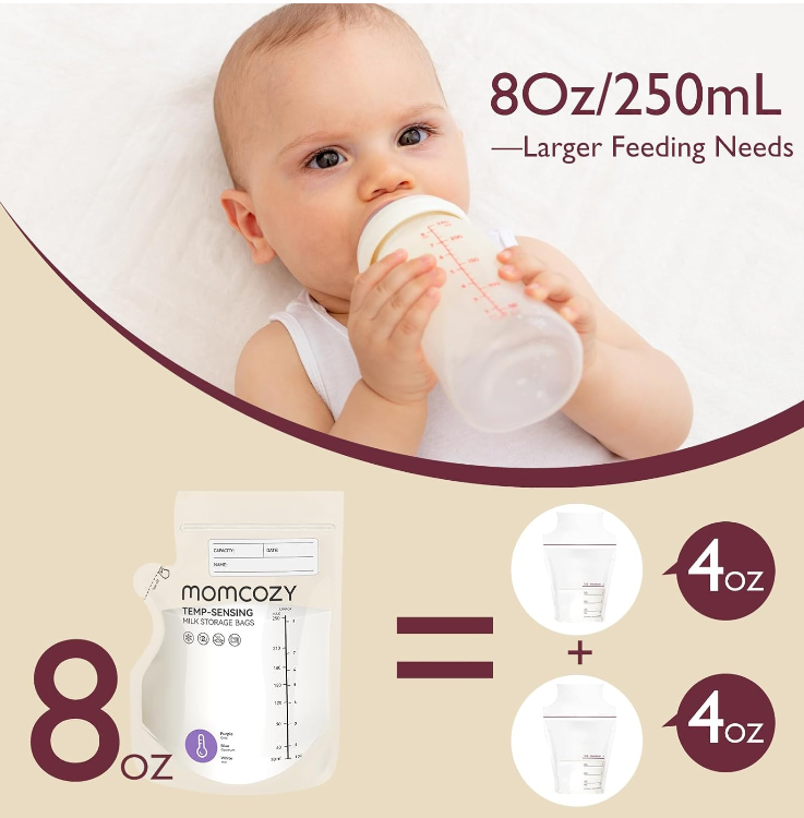 BOLSAS DE ALMACENAMIENTO DE LECHE MATERNA 120 UNID 8 ONZAS CON TS