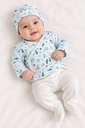 SET X4 PZAS PECES RN(kimono, bodie, pantalón y gorro)