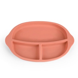 [9420060205978] PLATO DE SILICONA CON DIVISIONES - ROJO
