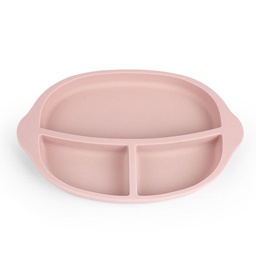 [9420060205985] PLATO DE SILICONA CON DIVISIONES - ROSADO