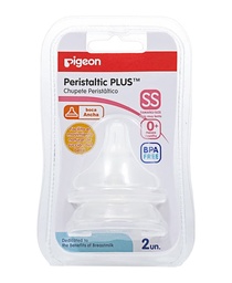 [4902508018012] Chupete Pigeon  Peristaltic PLUS Boca Ancha "SS" 2 un.