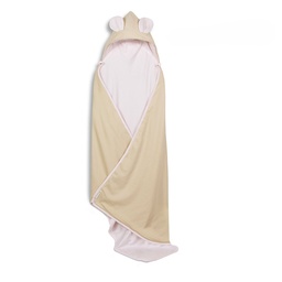 [753054841] MANTA CAPUCHA OSO 100X80 ARENA/BLANCO CREMOSO SÓLIDO 