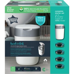 [11111] SISTEMA PARA DESECHAR PAÑALES TWIST & CLICK BLANCO + 4 REPUESTOS