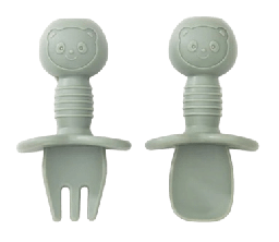 [ALIMC009] SET MINI CUCHARA Y TENEDOR VERDE