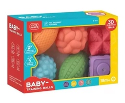 [QORI069] PELOTAS TEXTURAS X 6 MULTICOLOR