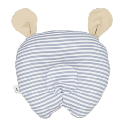 [OSO-BEI-RAY] ALMOHADA ANTICABEZA PLANA OSO BEIGE/RAYAS PLOMAS