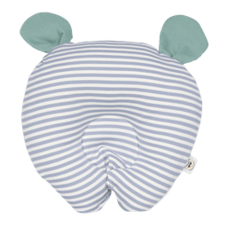 [OSO-VCE-RAY] ALMOHADA ANTICABEZA PLANA OSO VERDE CEMENTO/RAYAS PLOMAS