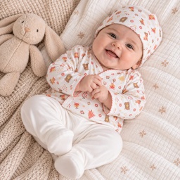 [set x4 ZORRITOS RN] SET X4 PZAS ZORRITOS RN(kimono, bodie, pantalón y gorro)
